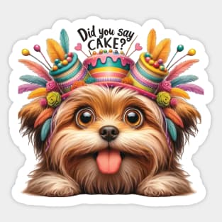 Puppy Love: Did You Say Cake? Sticker